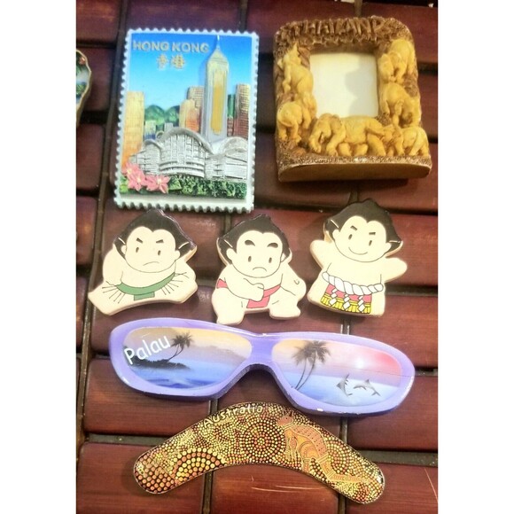 10 Vintage Refrigerator Souvenir Travel Magnets Australia Asia Oceanic Islands - Picture 3 of 3